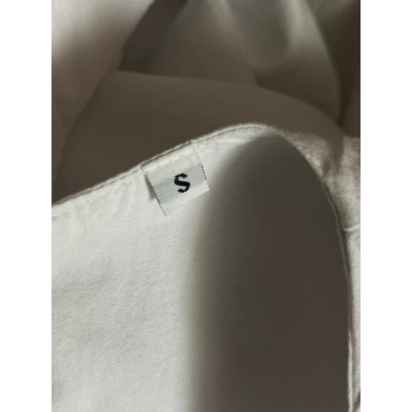 Claudio Milano 100% Linen Size S Mini Dress Sleeveless Cross Top Ruffles Skirt - Picture 8 of 10